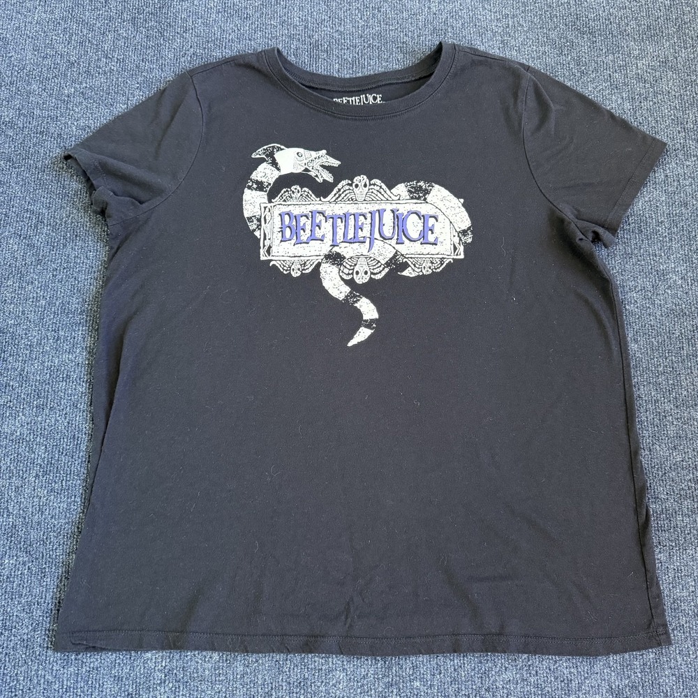 Beetlejuice Shirt Womens XL Black Hybrid Apparel Graphic Tee T-Shirt